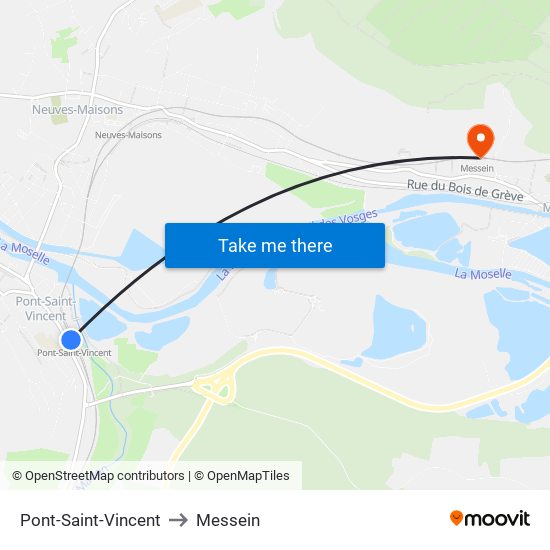 Pont-Saint-Vincent to Messein map