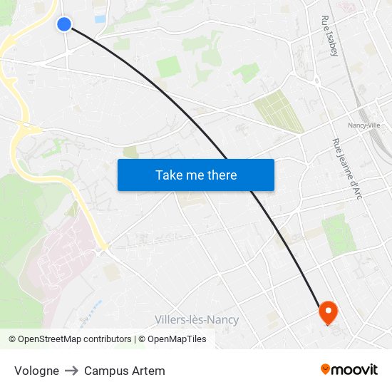 Vologne to Campus Artem map