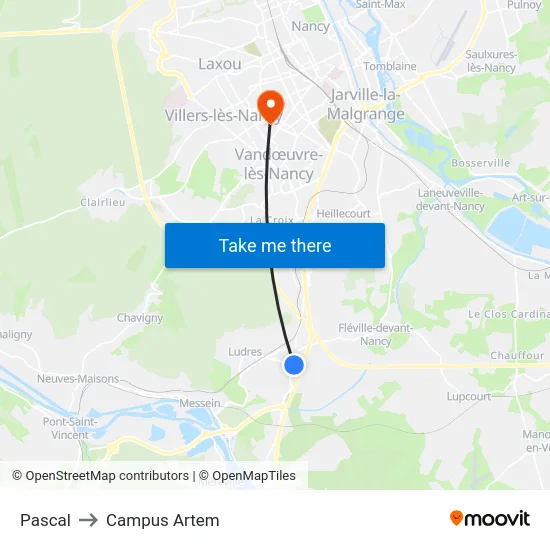 Pascal to Campus Artem map