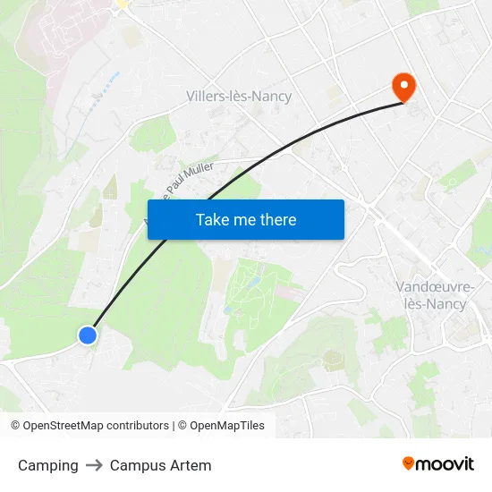 Camping to Campus Artem map