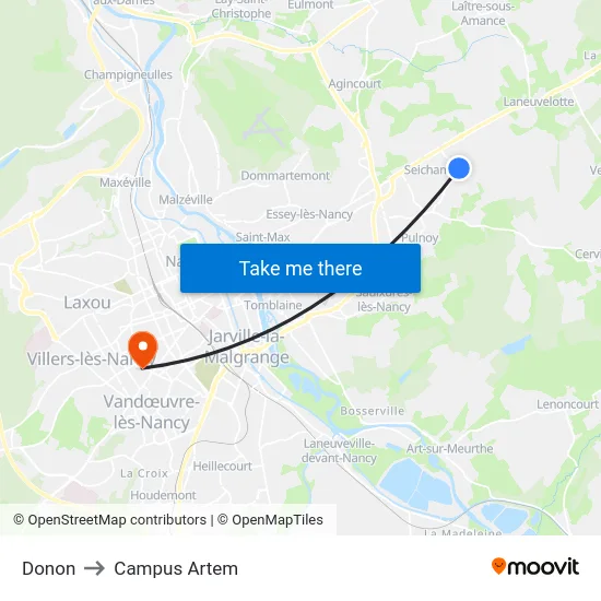 Donon to Campus Artem map