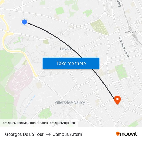 Georges De La Tour to Campus Artem map