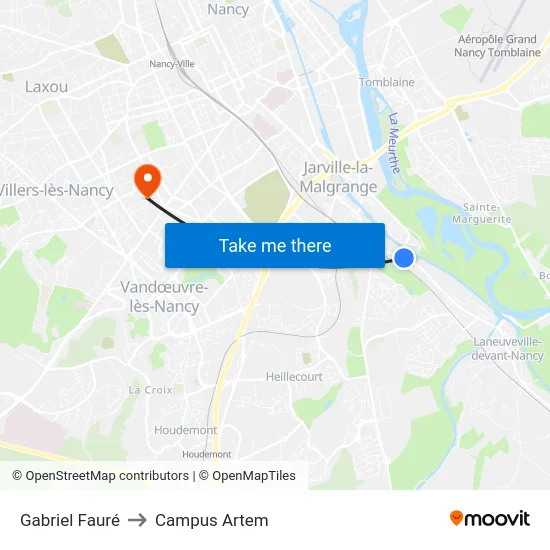 Gabriel Fauré to Campus Artem map