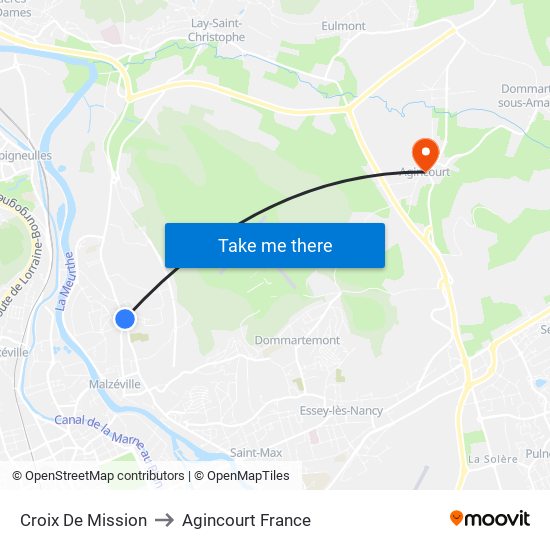 Croix De Mission to Agincourt France map