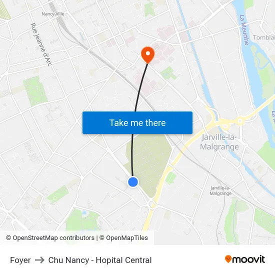 Foyer to Chu Nancy - Hopital Central map
