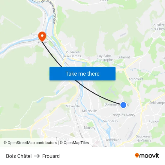 Bois Châtel to Frouard map