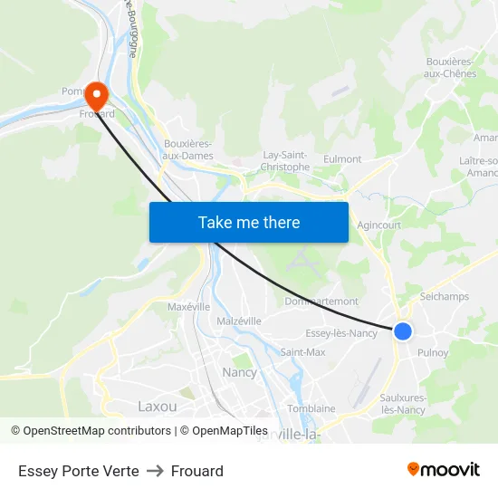 Essey Porte Verte to Frouard map
