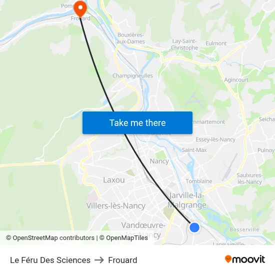Le Féru Des Sciences to Frouard map