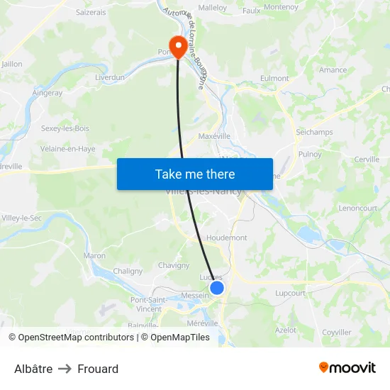 Albâtre to Frouard map