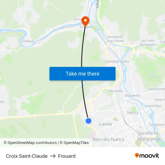 Croix Saint-Claude to Frouard map