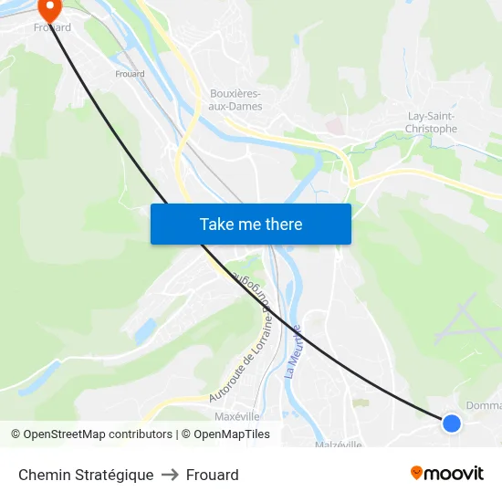 Chemin Stratégique to Frouard map