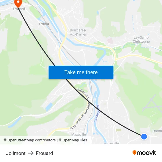 Jolimont to Frouard map