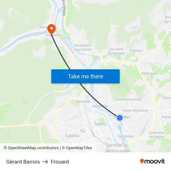 Gérard Barrois to Frouard map