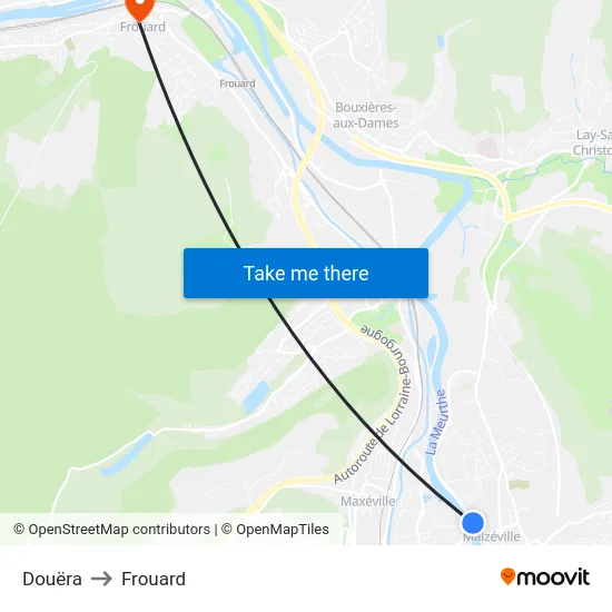 Douëra to Frouard map