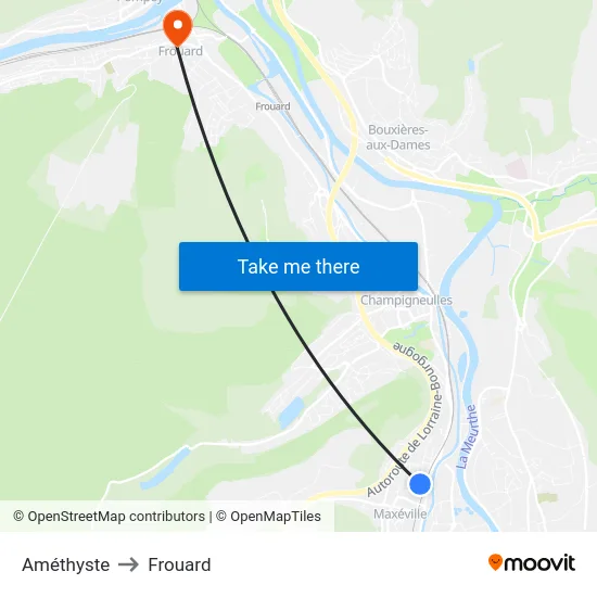 Améthyste to Frouard map