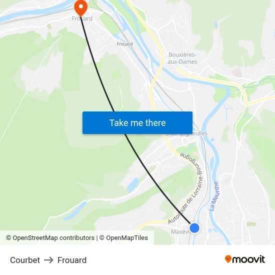 Courbet to Frouard map