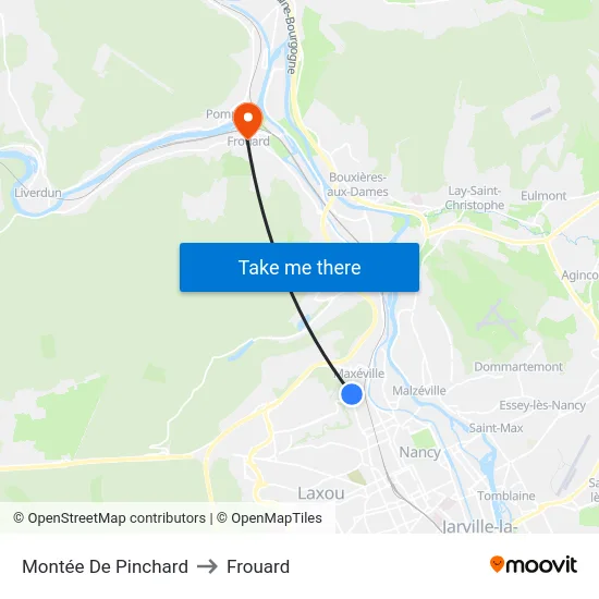 Montée De Pinchard to Frouard map