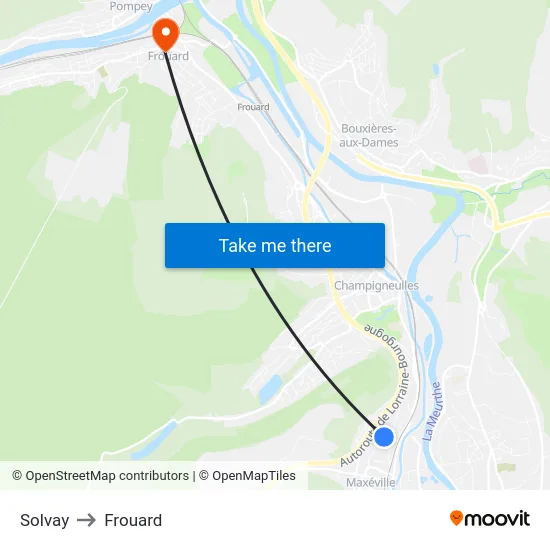 Solvay to Frouard map