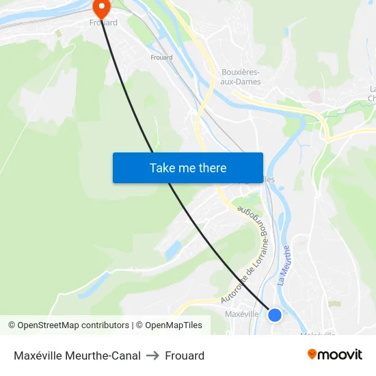 Maxéville Meurthe-Canal to Frouard map