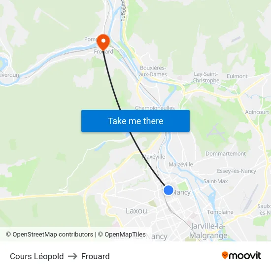 Cours Léopold to Frouard map