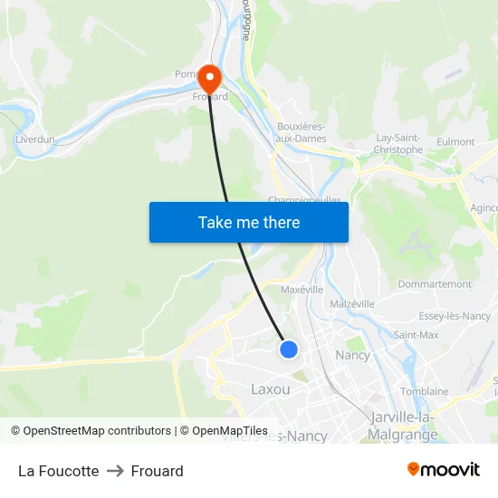 La Foucotte to Frouard map