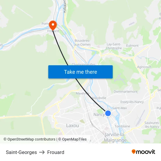 Saint-Georges to Frouard map