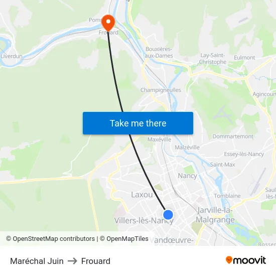 Maréchal Juin to Frouard map