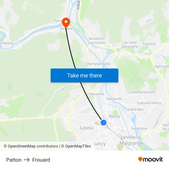 Patton to Frouard map
