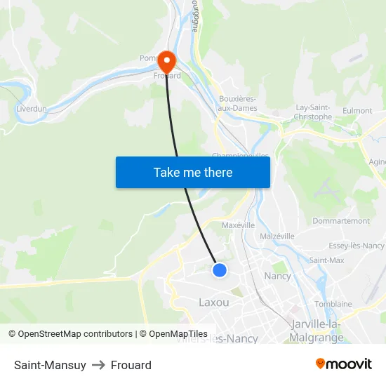 Saint-Mansuy to Frouard map