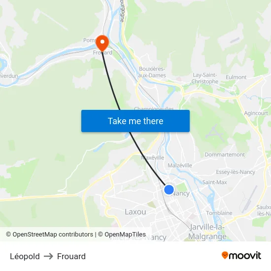 Léopold to Frouard map