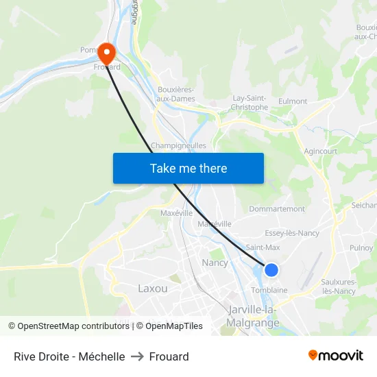 Rive Droite - Méchelle to Frouard map