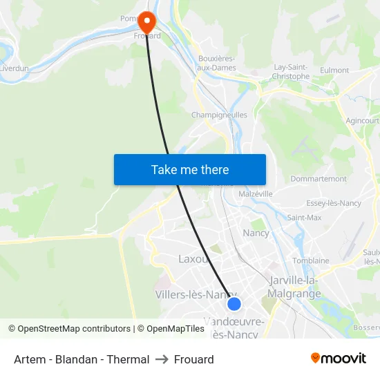 Artem - Blandan - Thermal to Frouard map
