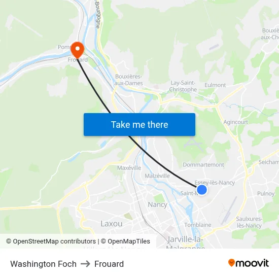 Washington Foch to Frouard map