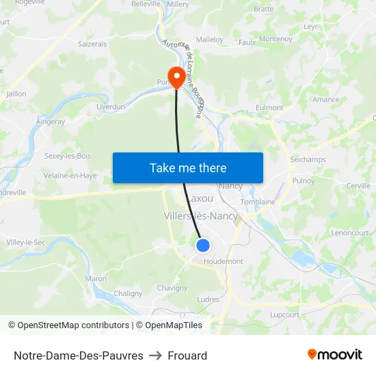 Notre-Dame-Des-Pauvres to Frouard map