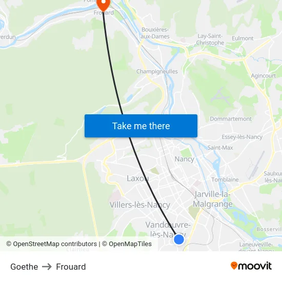 Goethe to Frouard map