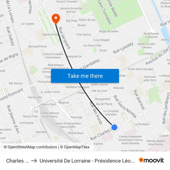 Charles III to Université De Lorraine - Présidence Léopold map