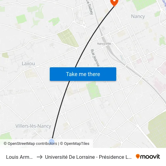 Louis Armand to Université De Lorraine - Présidence Léopold map