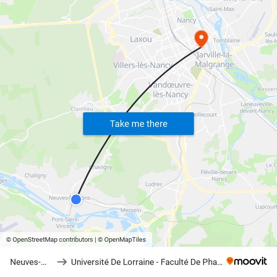 Neuves-Maisons to Université De Lorraine - Faculté De Pharmacie Site Lionnois map