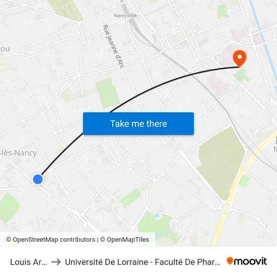 Louis Armand to Université De Lorraine - Faculté De Pharmacie Site Lionnois map