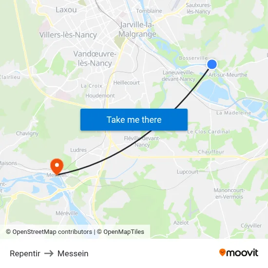 Repentir to Messein map