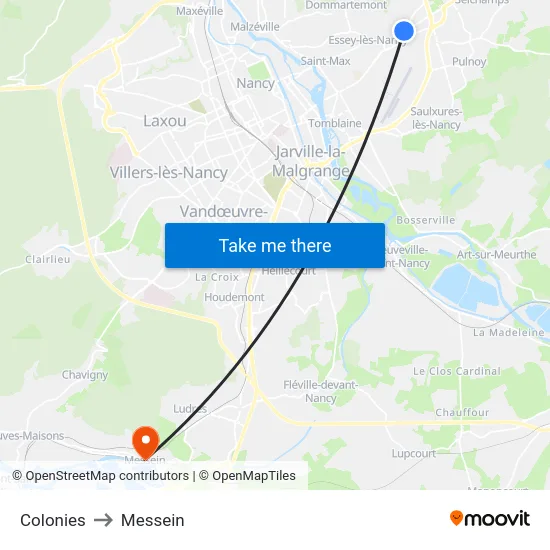 Colonies to Messein map
