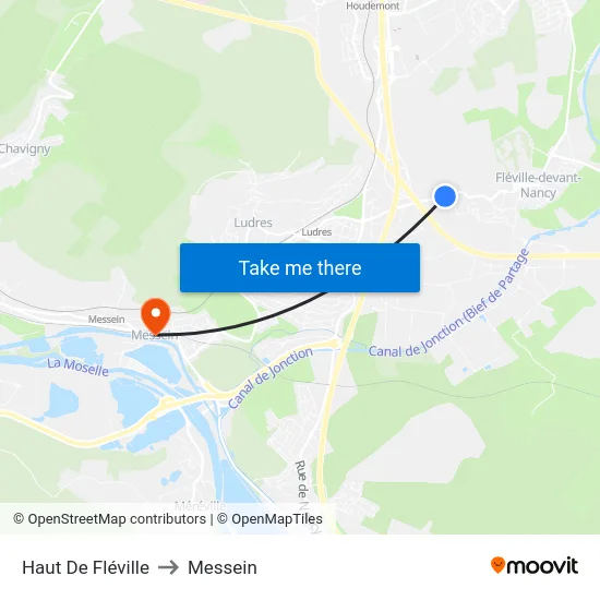 Haut De Fléville to Messein map