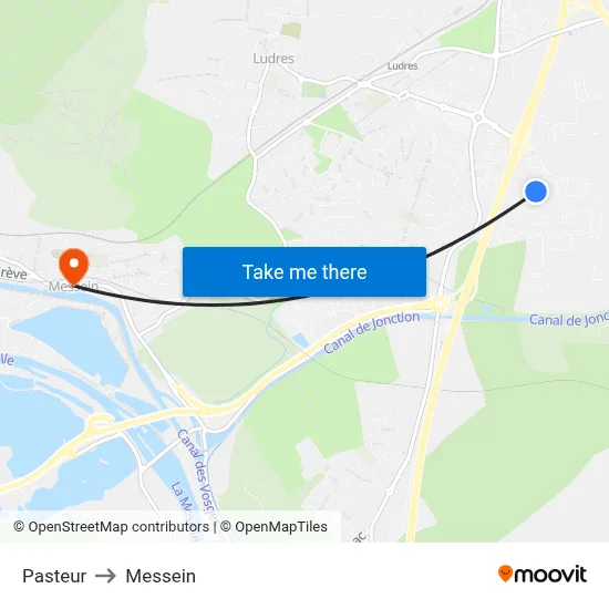 Pasteur to Messein map