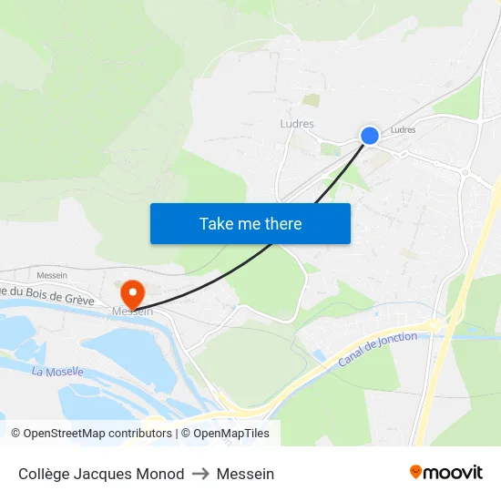 Collège Jacques Monod to Messein map