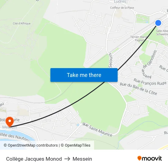 Collège Jacques Monod to Messein map