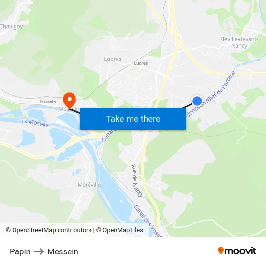 Papin to Messein map