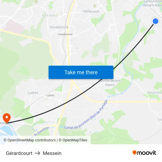 Gérardcourt to Messein map