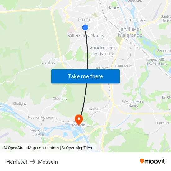 Hardeval to Messein map