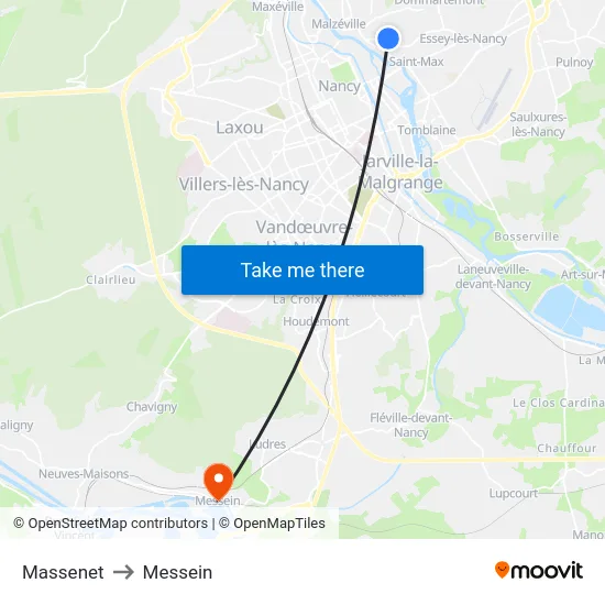 Massenet to Messein map