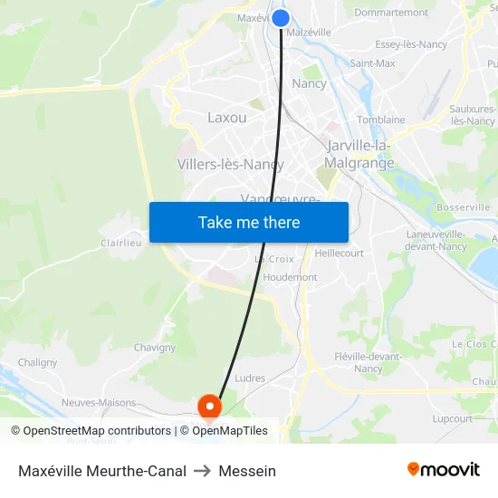 Maxéville Meurthe-Canal to Messein map